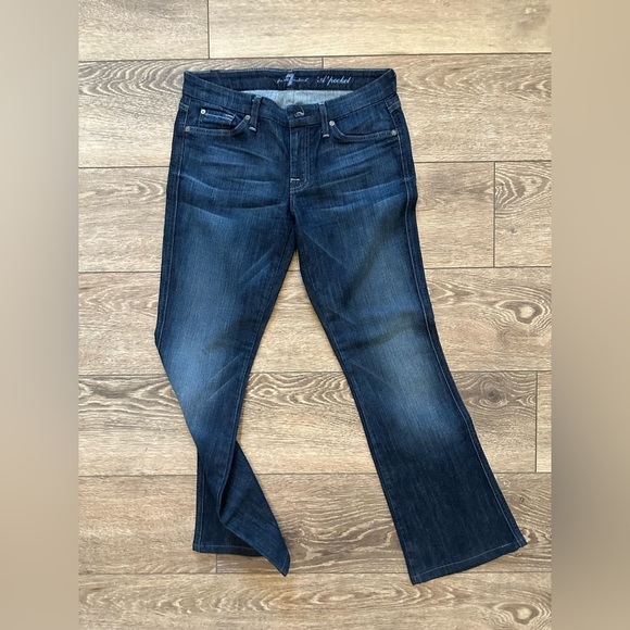 7 for all Mankind “A” Pocket dark wash long SZ  L - Picture 1 of 3